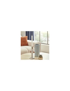 Portacandela in Vetro Sky Argento – Altezza 21,5 cm