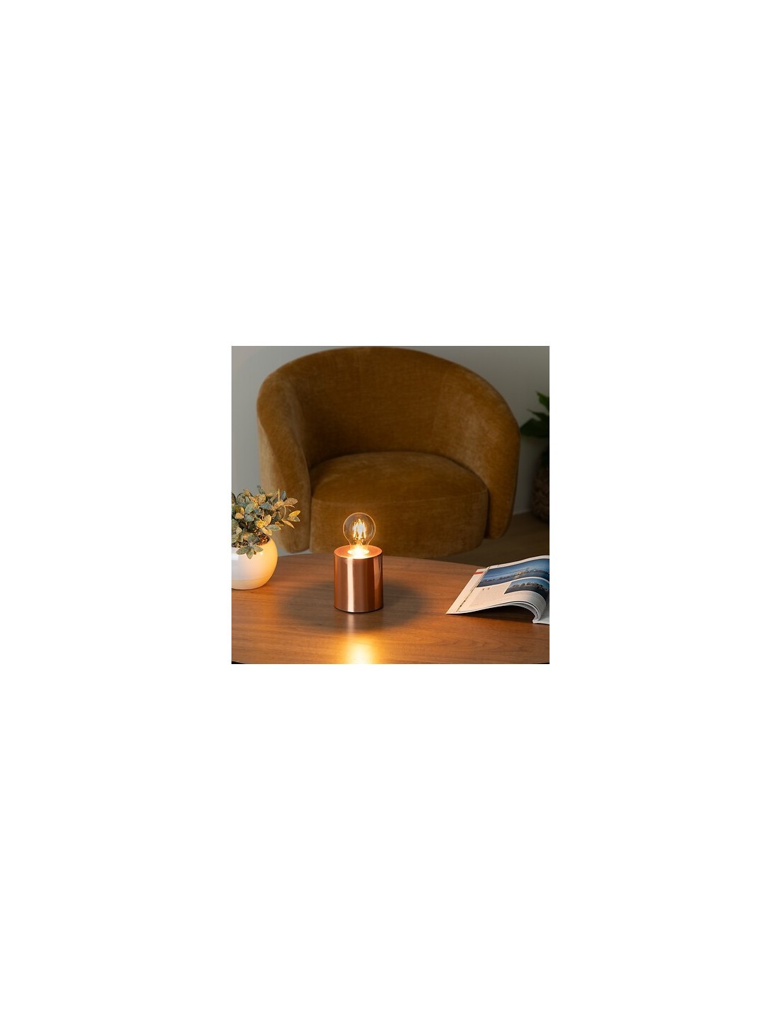 Lampada con Base Saba Rame – Altezza 10,5 cm