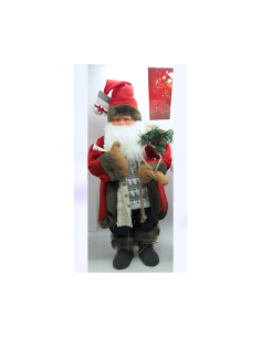 BABBO NATALE 60CM VESTE PANNO/LANA MUSICA E MOVIMENTO