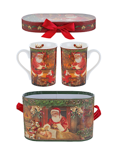 SET 2 TAZZE PORCELLANA NATALIZIO