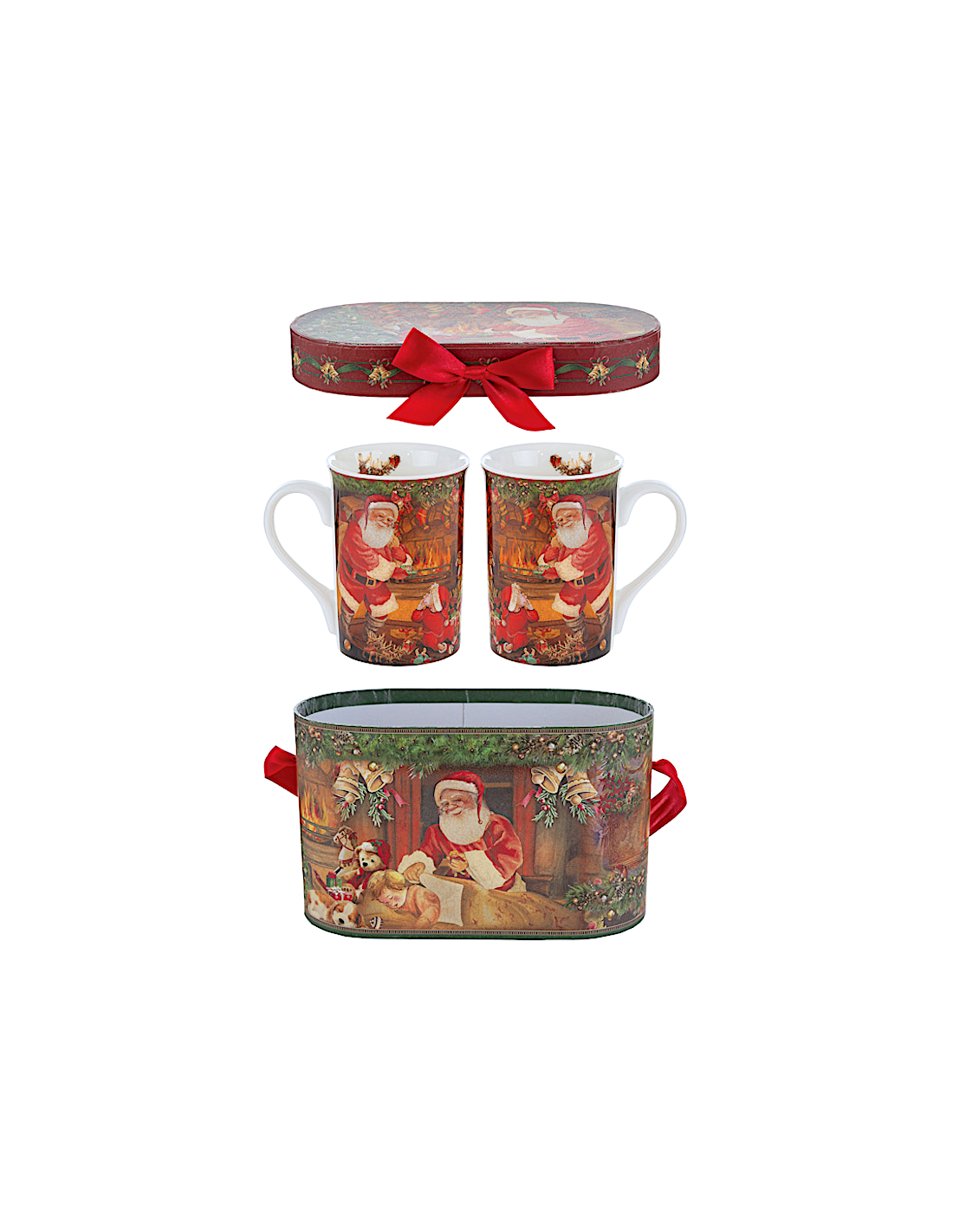 SET 2 TAZZE PORCELLANA NATALIZIO