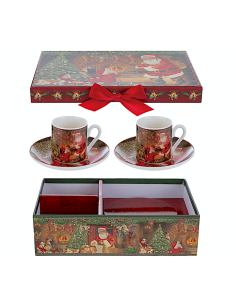 SET 2 TAZZINE+PIATTINO CAFFE' PORCELLANA