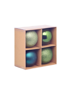 Decorazione set 4 palline di Natale verde oliva Ø10cm in plastica Svea - La magia di Natale a casa tua