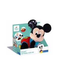 BABY MICKEY GATTONA CON ME, CLEMENTONI DISNEY BABY, PELUCHE INTERATTIVO, GIOCO SVILUPPO MOTORIO, 6-36 MESI