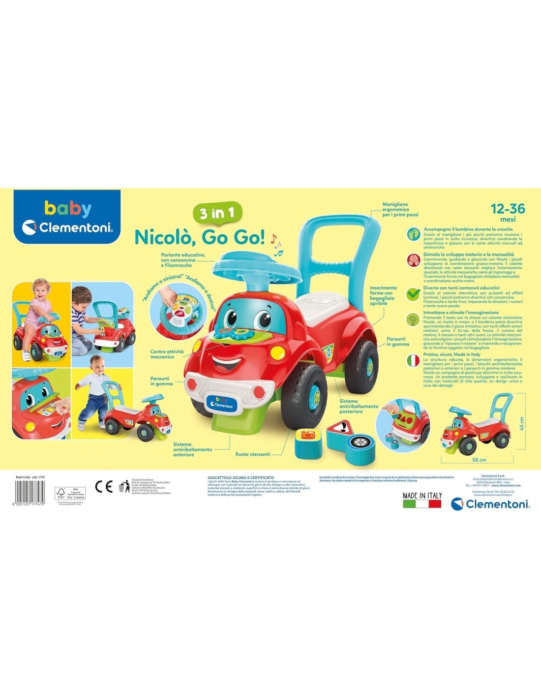 BABY NICOLO' GO GO CAVALCABILE CLEMENTONI 17747 su TreG Ingrosso