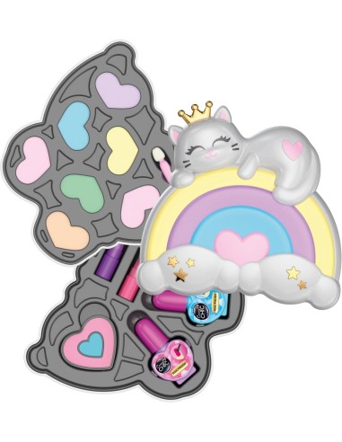 CRAZY CHIC MAKE-UP ARCOBALENO, CLEMENTONI, COFANETTO TRUCCHI, 6+ ANNI, 14X14X10 CM