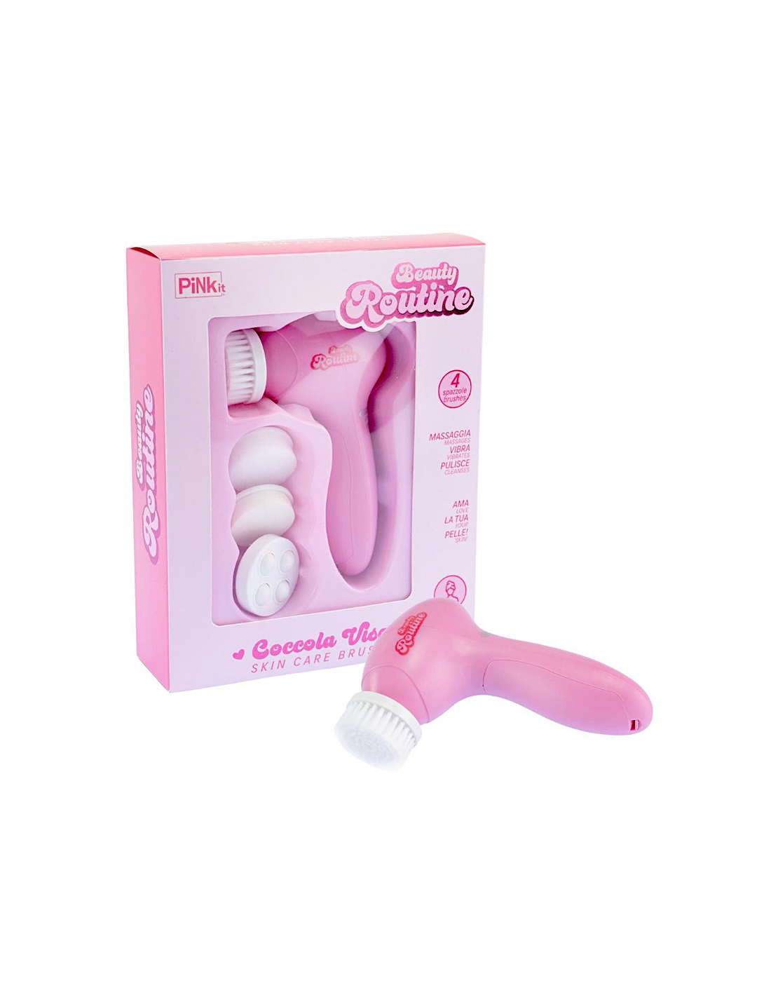 Beauty Routine Coccola Viso – Spazzola Skin Care con 4 Testine Massaggianti