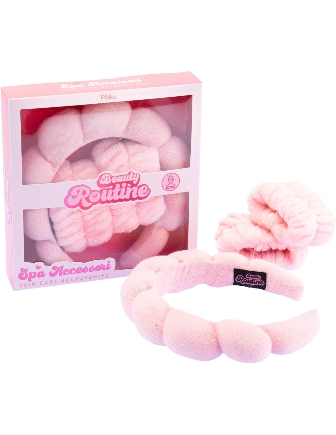 Beauty Routine – SPA Accessori Skincare con Cerchietto e Polsini