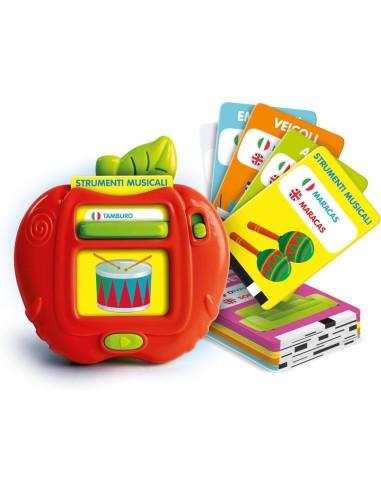 CLEMENTONI SAPIENTINO LE MIE PRIME 100 PAROLE GIOCO ELETTRONICO BAMBINI 2-4 ANNI 50 CARTE 6 TEMI FLASHCARDS ITALIANO INGLESE