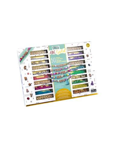Nice Group – Perline ABC Precious Gold, Kit Creativo con Oltre 300 Perline