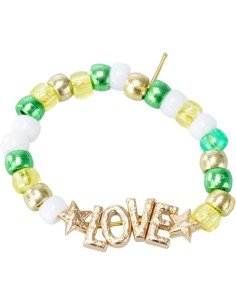 Nice Group – Perline ABC Precious Gold, Kit Creativo con Oltre 300 Perline