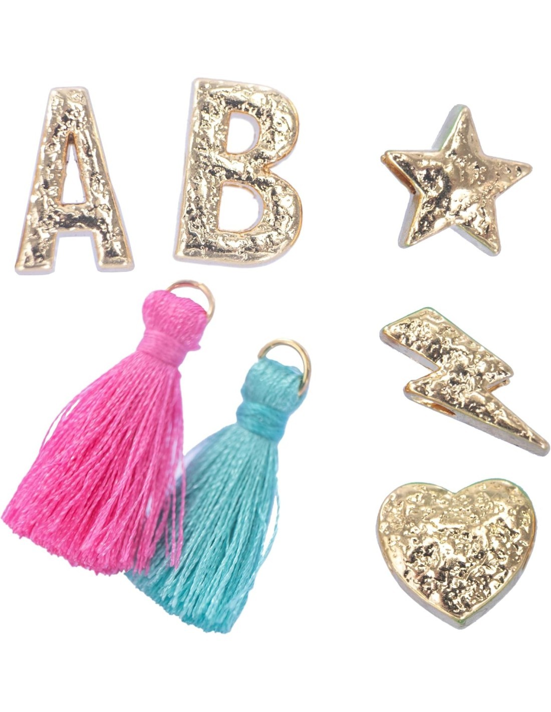 Nice Group – Perline ABC Precious Gold, Kit Creativo con Oltre 300 Perline