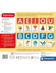 CLEMENTONI SAPIENTINO MONTESSORI LETTERE TATTILI GIOCO EDUCATIVO BAMBINI 3-5 ANNI FLASHCARDS IMPARARE ALFABETO PAROLE 2