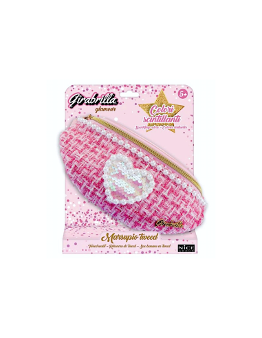 Girabrilla – Marsupio Tweed con Cuore in Paillettes Reversibili Assortiti