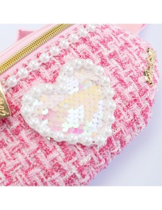 Girabrilla – Marsupio Tweed con Cuore in Paillettes Reversibili Assortiti