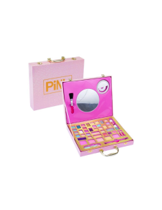 PINKIT Selfie Ring Suitcase – Valigetta Make Up con Specchio e Anello Luminoso per Selfie