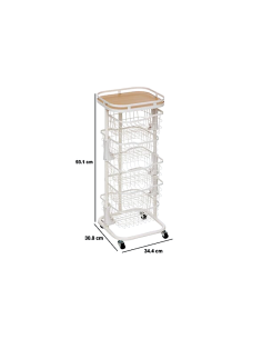 CARRELLO 190191 BALM 5 CESTELLI 35X31X93CM METALLO/MDF