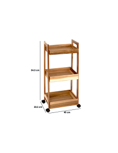 CARRELLO 190144 3 PIANI 40X30X84CM ACACIA/MDF