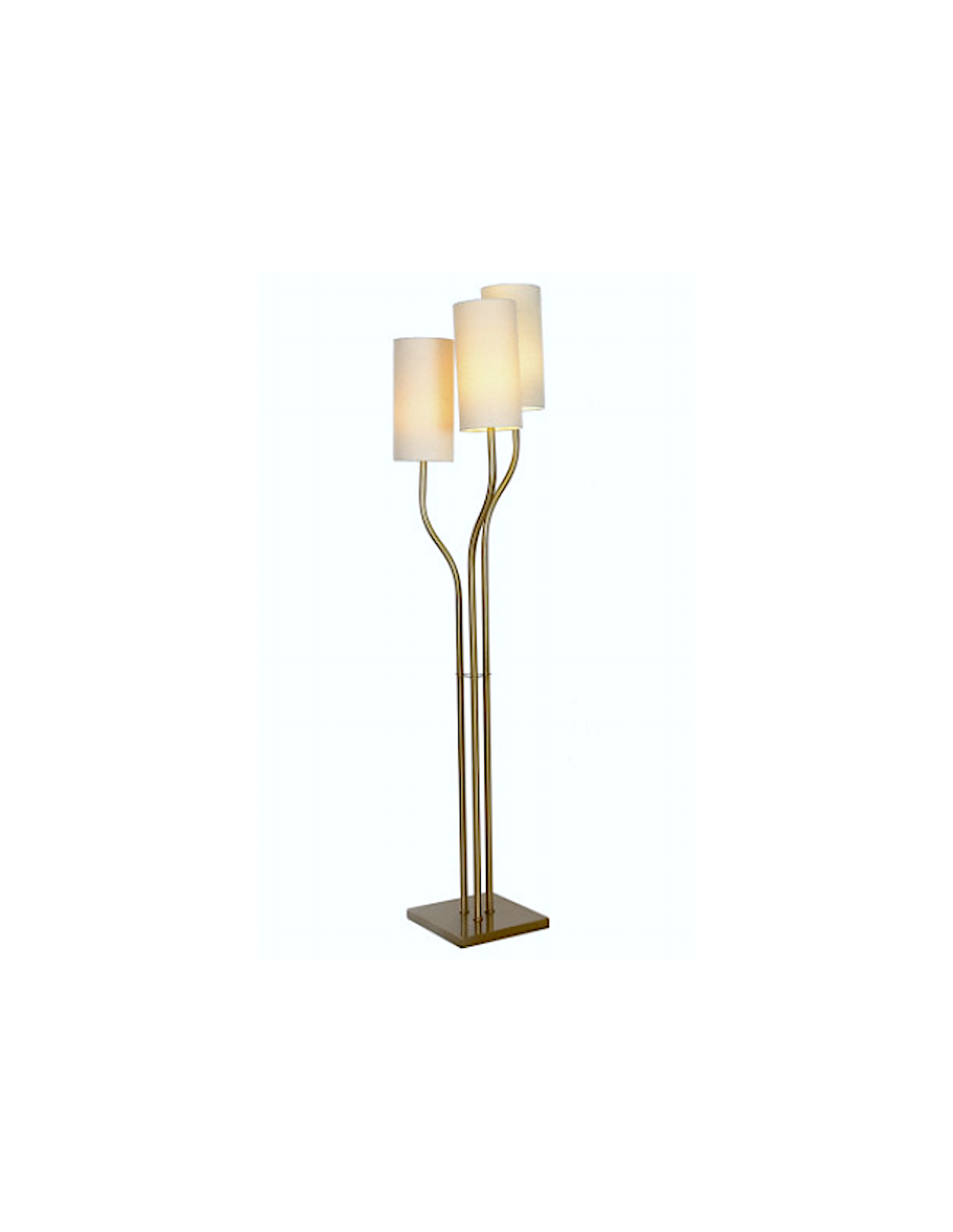 LAMPADA DA TERRA LA221030 FERRO/LINO 40X40X173CM DORATO