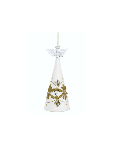 PENDENTE GARISH VETRO BIANCO 19CM CON ANGELO