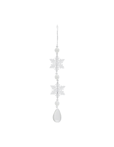 Decorazione pendente fiocco di neve di Natale 25cm acrilico bianco - La magia di Natale a casa tua