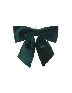 Decorazione pendente fiocco di Natale 40x35cm in velluto verde - La magia di Natale a casa tua