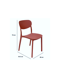 SEDIA 193556E PLASTICA TERRACOTTA IMPILABILE