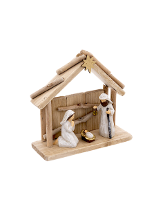 PRESEPE 20X19CM LEGNO/RESINA 3 FIGURE