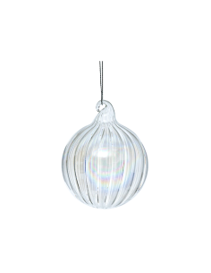 SFERA RIGATA 7,5CM VETRO TRASPARENTE