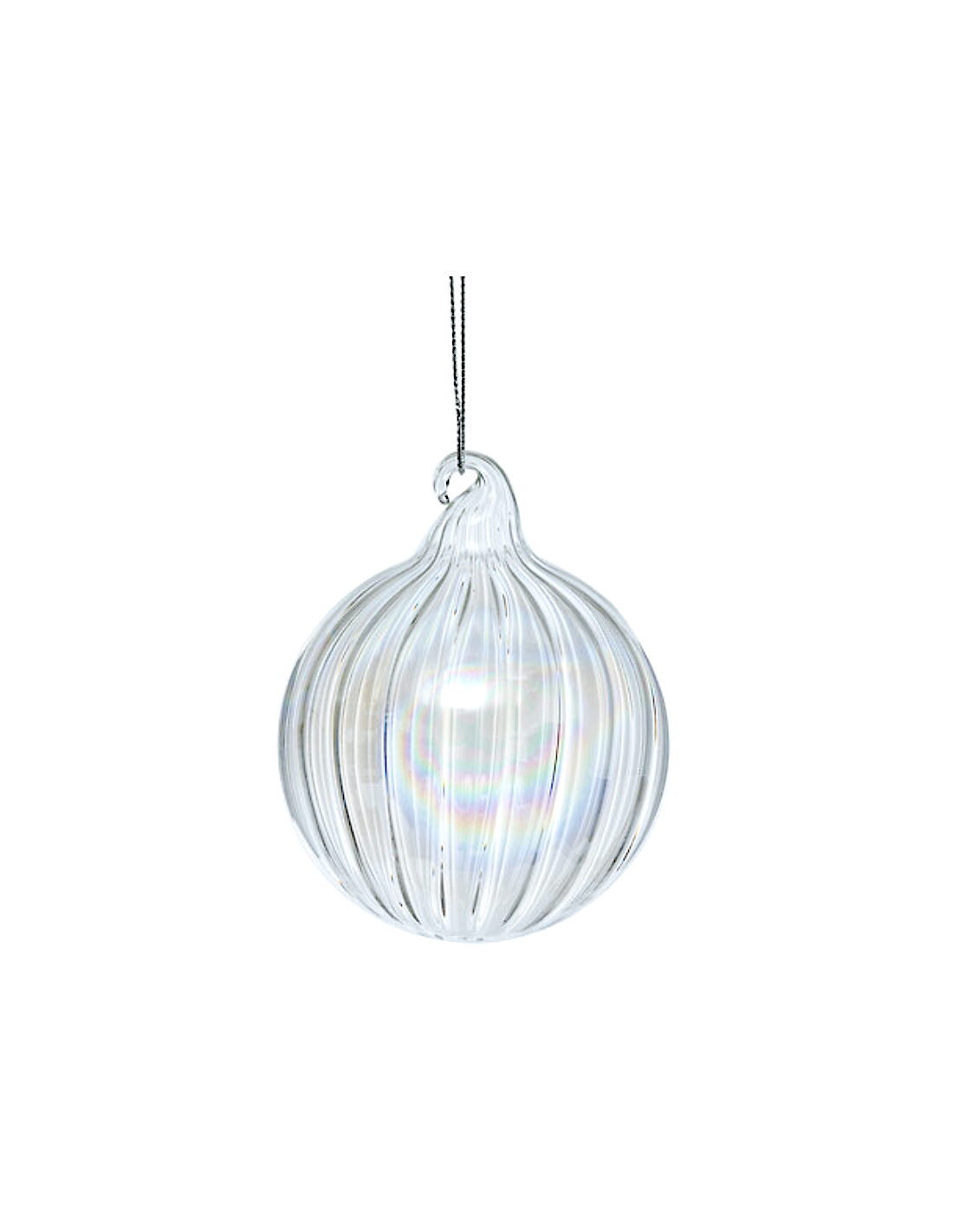 SFERA RIGATA 7,5CM VETRO TRASPARENTE