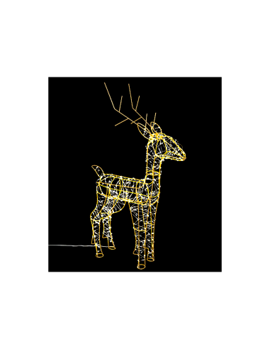 DECORAZIONE RENNA METALLO 600LED BIANCO CALDO 75X13X45CM