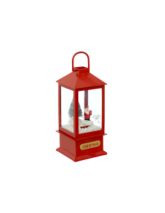 DECORAZIONE LANTERNA ROSSA H20CM CON 4 LED