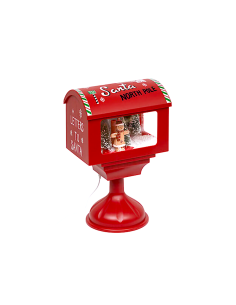 DECORAZIONE CASSETTA POSTALE LUMINOSA 4 LED H41CM ROSSA