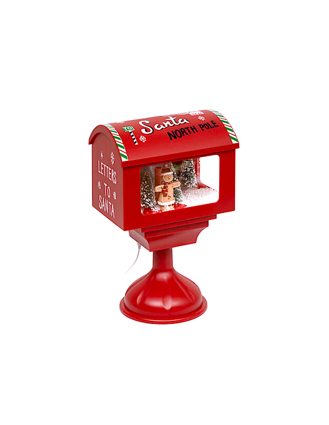 DECORAZIONE CASSETTA POSTALE LUMINOSA 4 LED H41CM ROSSA