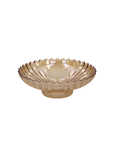 CENTROTAVOLA VETRO AMBRA TONDO CM 31,7X11CM