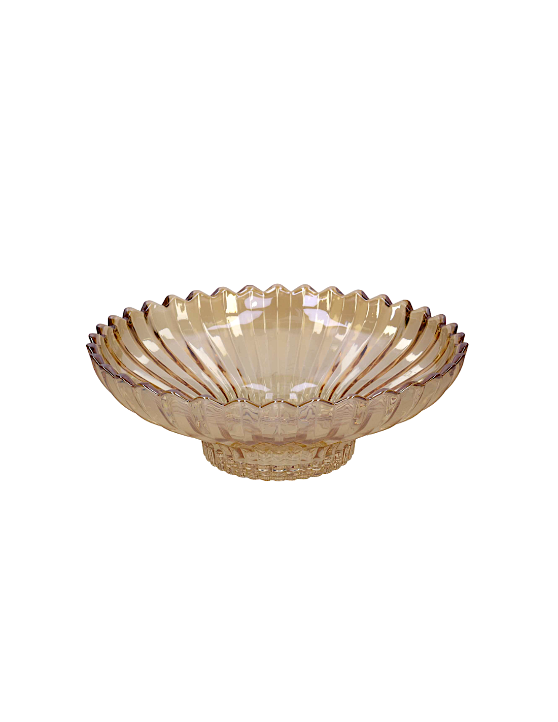 CENTROTAVOLA VETRO AMBRA TONDO CM 31,7X11CM