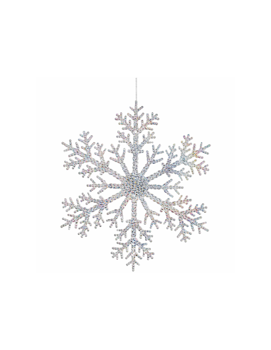 FIOCCO DI NEVE PLASTICA IRIDESCENTE TRASPARENTE 26CM