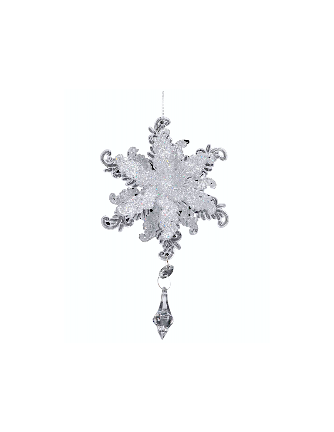 FIOCCO DI NEVE PLASTICA ARGENTO