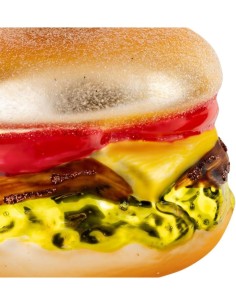 Decorazione pendente di Natale hamburger in vetro dorato Ø8cm - La magia di Natale a casa tua 2