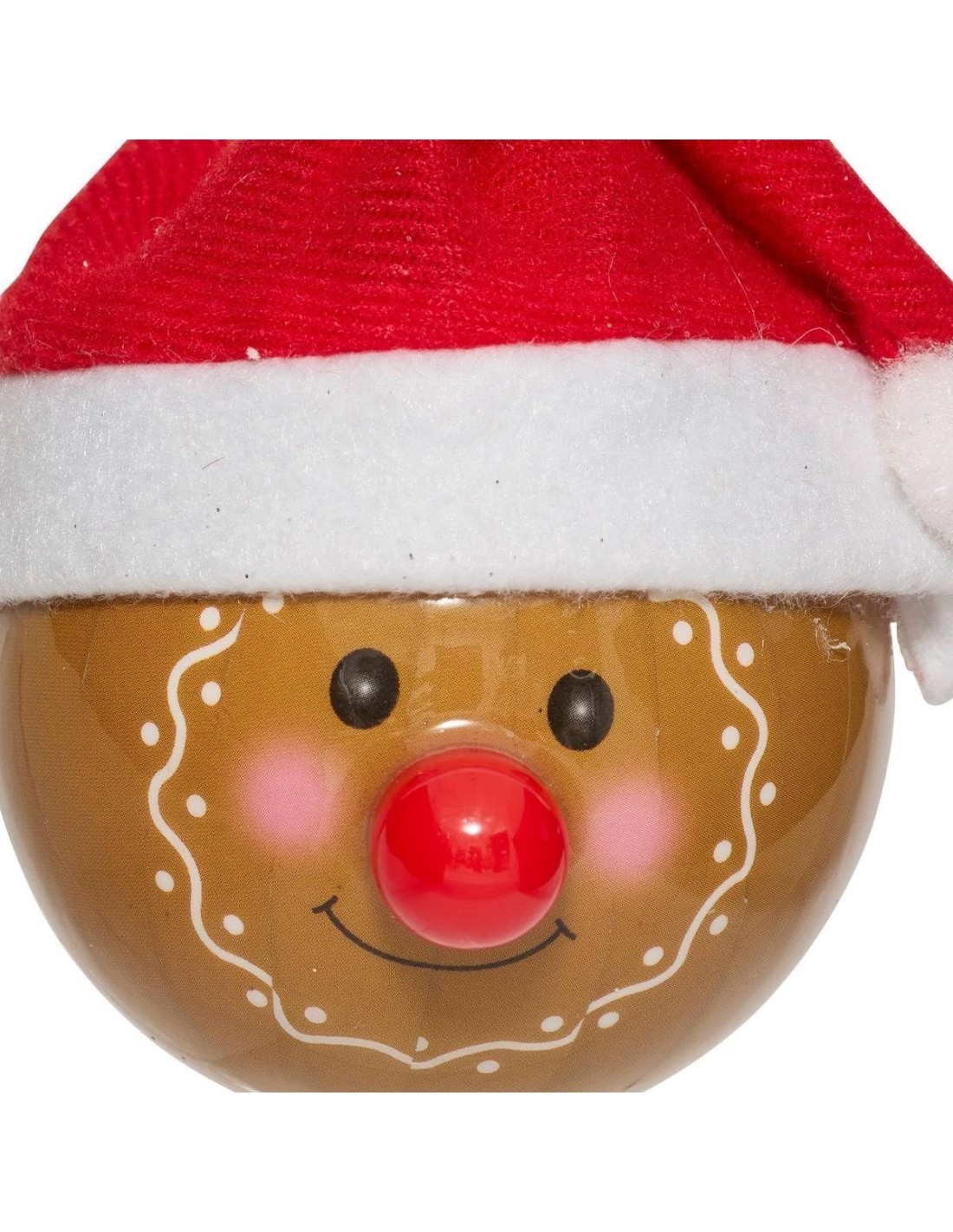 Decorazione pendente sfera di Natale pan di zenzero Ø6,5cm in carta - La magia di Natale a casa tua