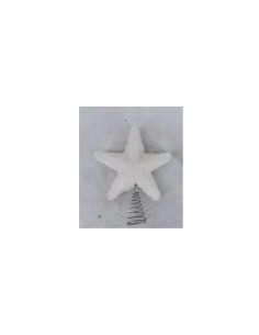 Decorazione puntale stella di Natale 20cm in peluche bianco - La magia di Natale a casa tua