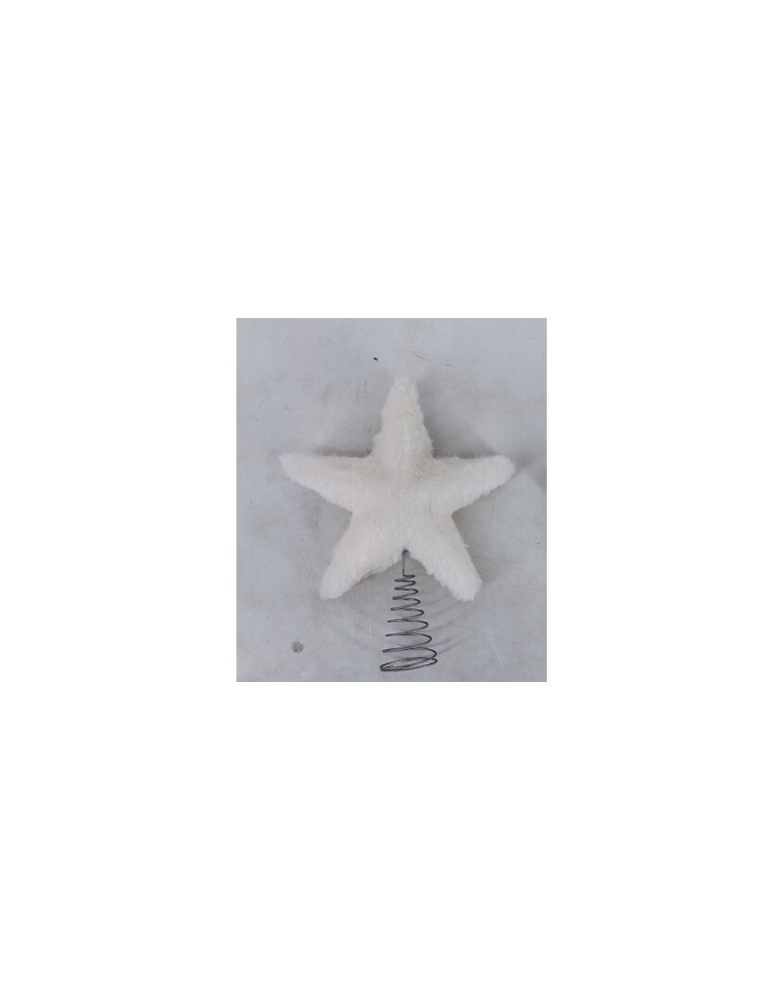 Decorazione puntale stella di Natale 20cm in peluche bianco - La magia di Natale a casa tua