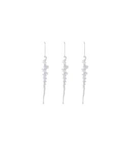Decorazione set 3 pendenti di Natale in acrilico effetto ghiaccio H25cm - La magia di Natale a casa tua