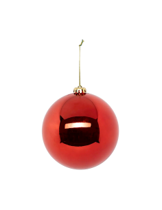 Decorazione sfera di Natale 15cm in plastica rossa - La magia di Natale a casa tua