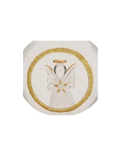 Decorazione sfera di Natale 10cm in vetro trasparente con angelo dorato - La magia di Natale a casa tua 2
