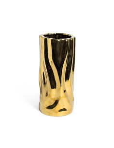 VASO, WAVE, PORTAFIORI, H27,5CM, DORATO, CERAMICA, ARREDO CASA