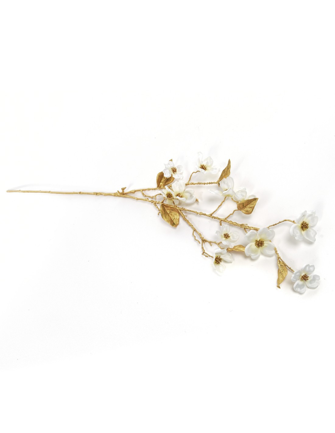 RAMO, DORATO, CON CILIEGIO BIANCO, 90CM, DECORAZIONE NATALIZIA, ARREDO CASA