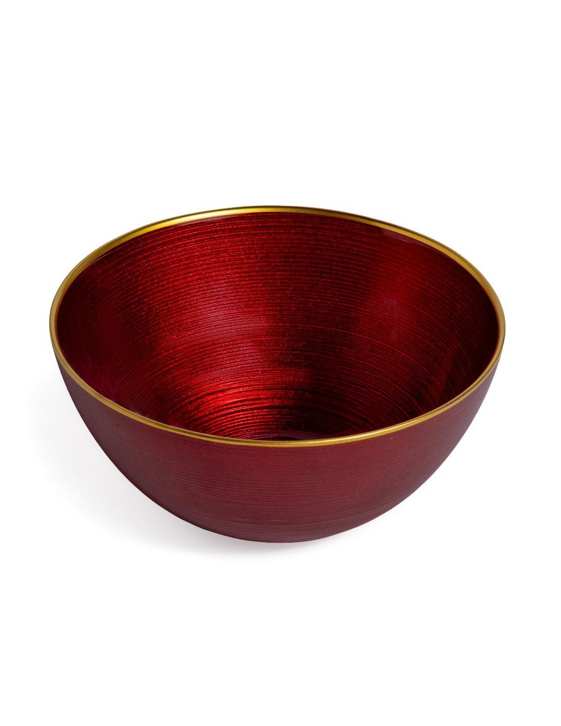 CIOTOLA, TONDA, VETRO, ROSSO, ORO, 15 CM, DECORAZIONE, TAVOLA, CASA, FESTE