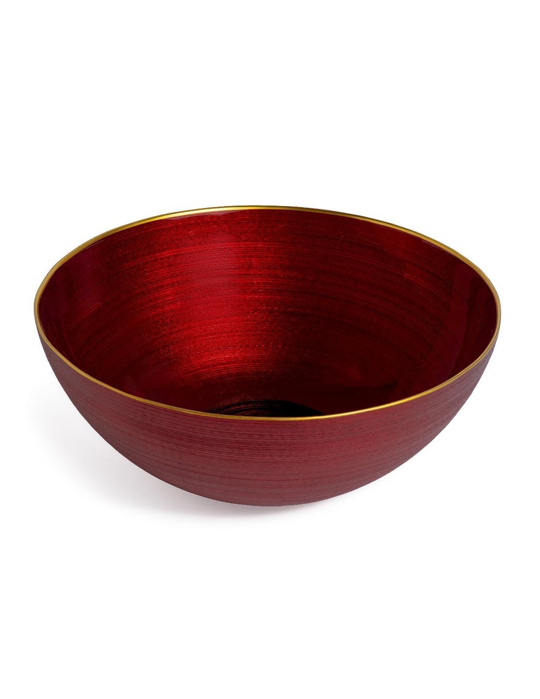 CIOTOLA, TONDA, VETRO, ROSSO, ORO, 28 CM, DECORAZIONE, TAVOLA, CASA, FESTE