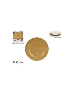 SOTTOPIATTO, NATALIZIO, ORO, DIAM. 33 CM, PLASTICA, DECORAZIONE, TAVOLA, FESTE, CASA 2